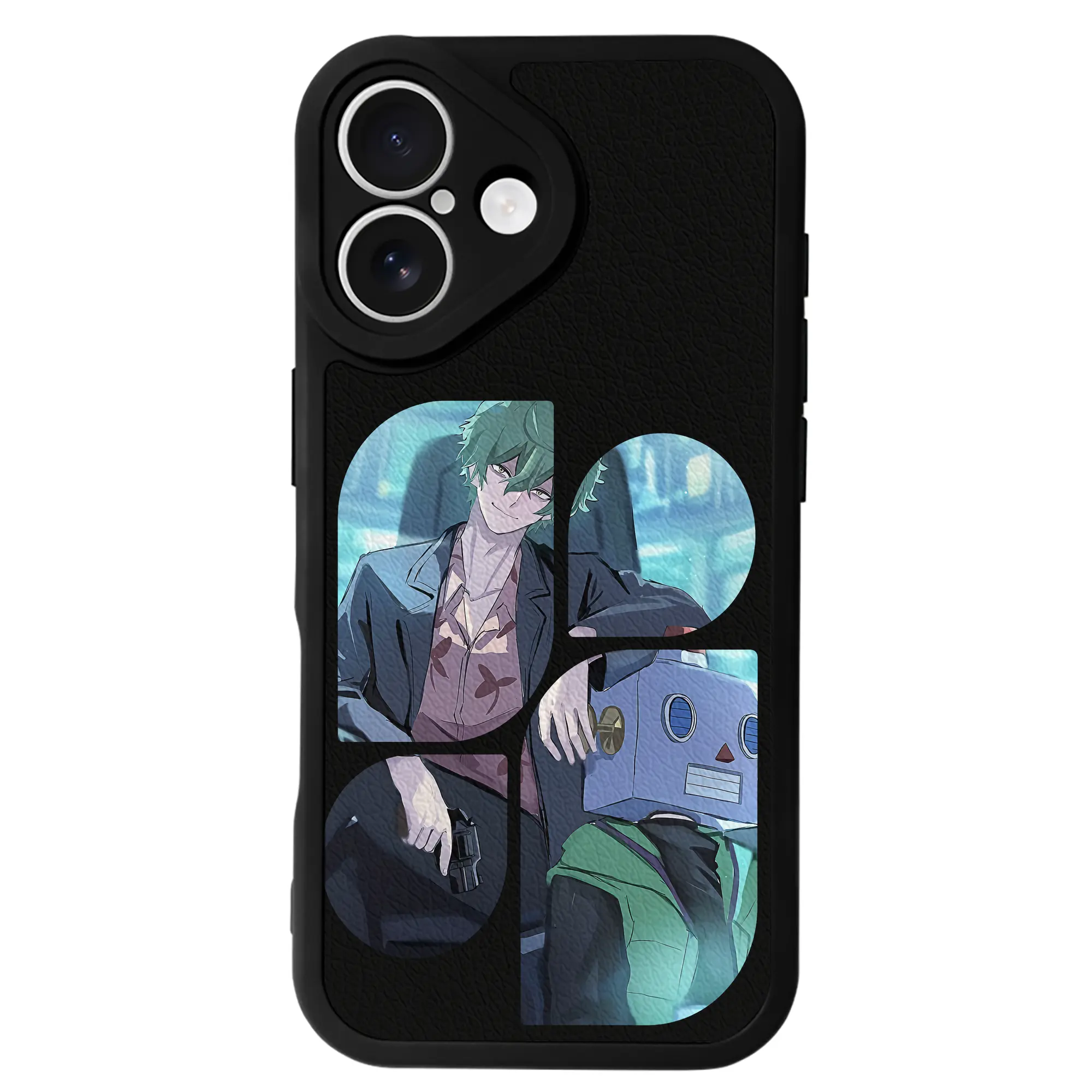 リコリス・リコイル グッズ,真島 - IPhone 16シリーズ対応 ・ シリコンスマホケース ・ レザー調 ・ 高精度フィット ・ 耐衝撃 ・ ワイヤレス充電対応 ・ 精密カット